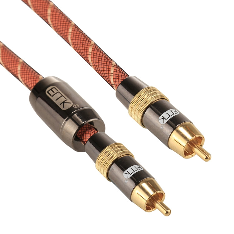 EMK TZ/A 5m OD8.0mm Gold Plated Metal Head RCA to RCA Digital Coaxial Interconnect Cable RCA Audio/Video Cable