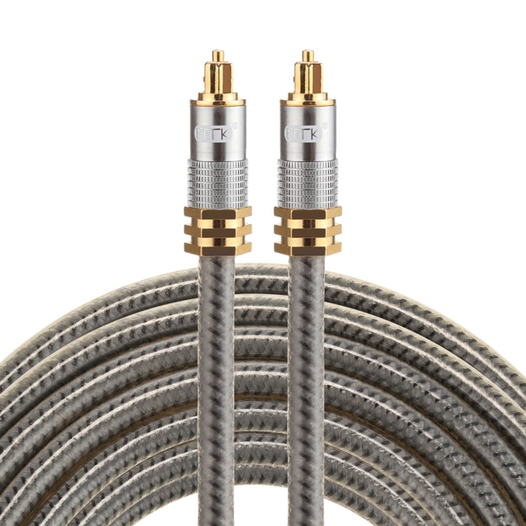 Câble Audio Optique Numérique EMK YL-A 5m OD8.0mm Plaqué Or avec Embase Métallique Toslink Mâle à Mâle