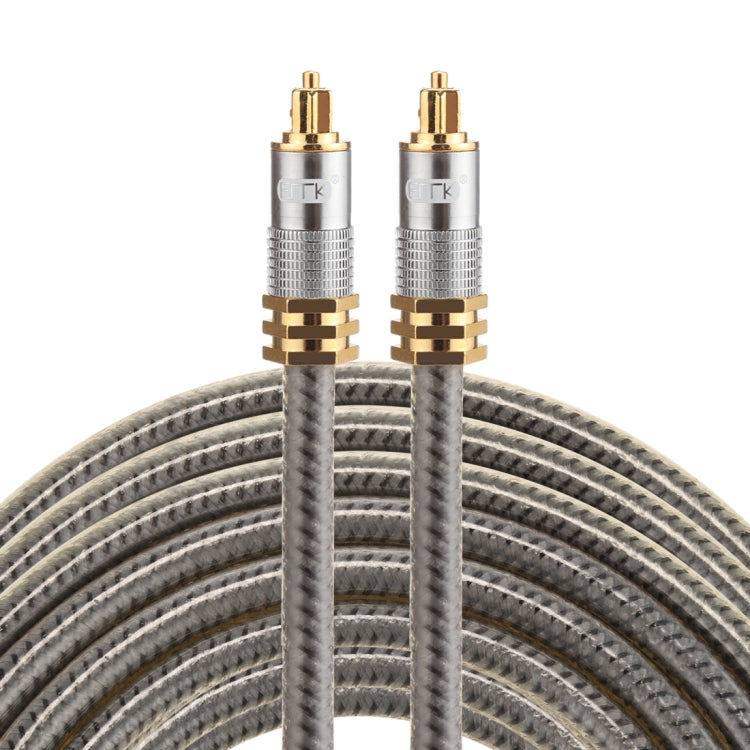 Câble Audio Optique Numérique EMK YL-A 8m OD8.0mm Plaqué Or avec Embase Métallique Toslink Mâle à Mâle