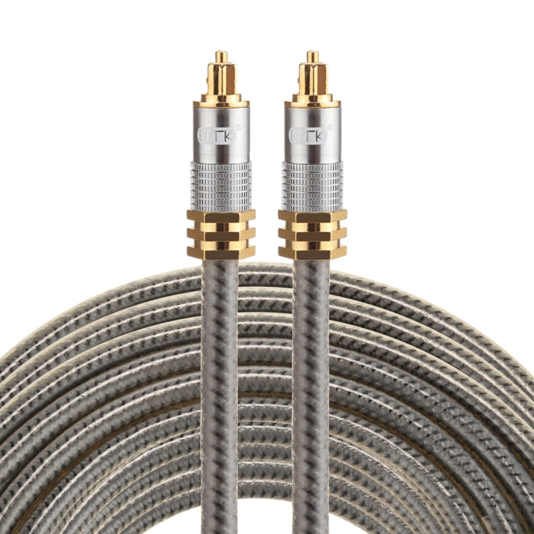 Câble Audio Optique Numérique EMK YL-A 10m OD8.0mm Plaqué Or avec Embase Métallique Toslink Mâle à Mâle
