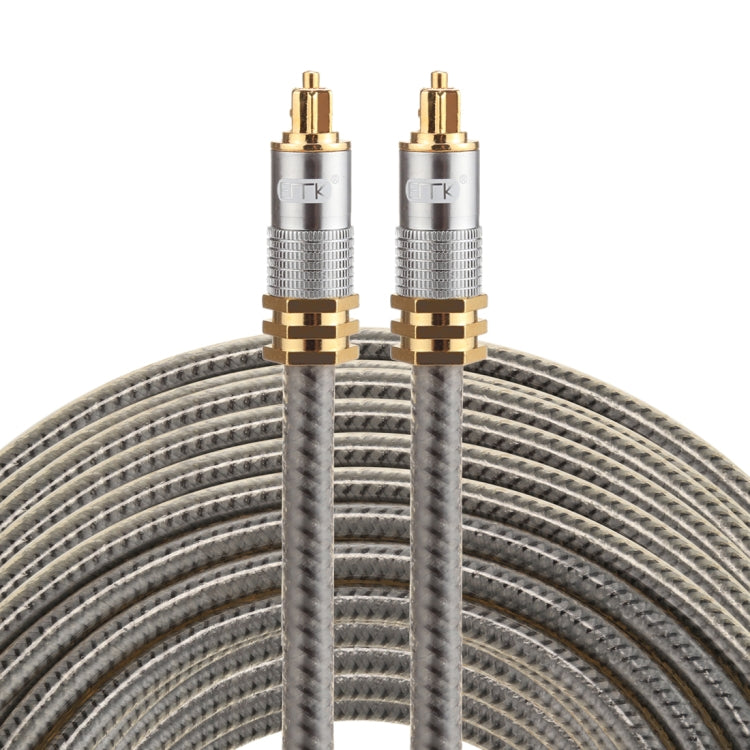 Câble Audio Optique Numérique EMK YL-A 20m OD8.0mm Plaqué Or avec Embase Métallique Toslink Mâle à Mâle