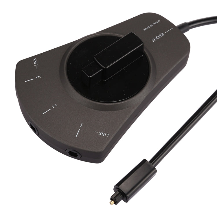 Commutateur audio optique numérique EMK 3 entrées 1 sortie avec sélecteur Toslink pour lecteur MD/DVD/magnétoscope/CD (noir)