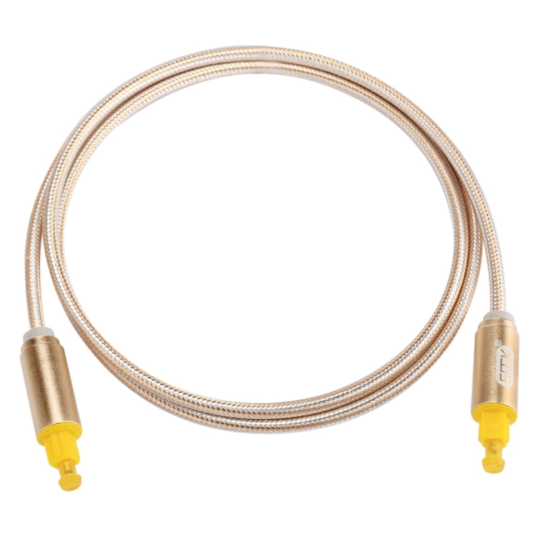 Cable de Audio óptico Digital EMK 1m OD4.0 mm chapado en Oro con Cabeza metálica tejida Toslink Macho a Macho (dorado)
