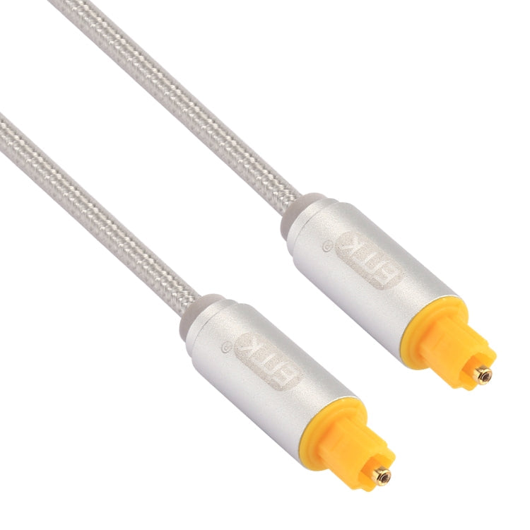 Cable de Audio óptico Digital EMK 1m OD4.0 mm chapado en Oro con Cabeza metálica tejida Toslink Macho a Macho (Plateado)