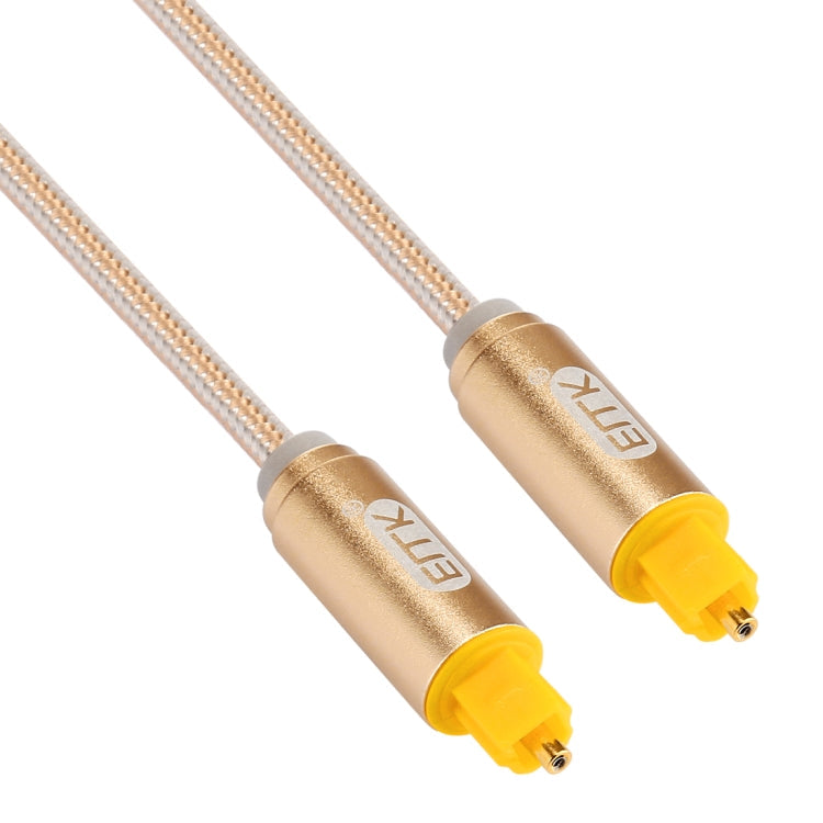 EMK 1.5m OD4.0mm Male to Male Digital Optical Audio Cable with Toslink Woven Line Gold Plated Metal Head (Gold)