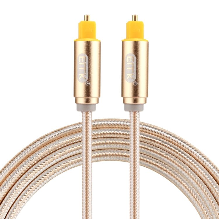EMK 1.5m OD4.0mm Male to Male Digital Optical Audio Cable with Toslink Woven Line Gold Plated Metal Head (Gold)