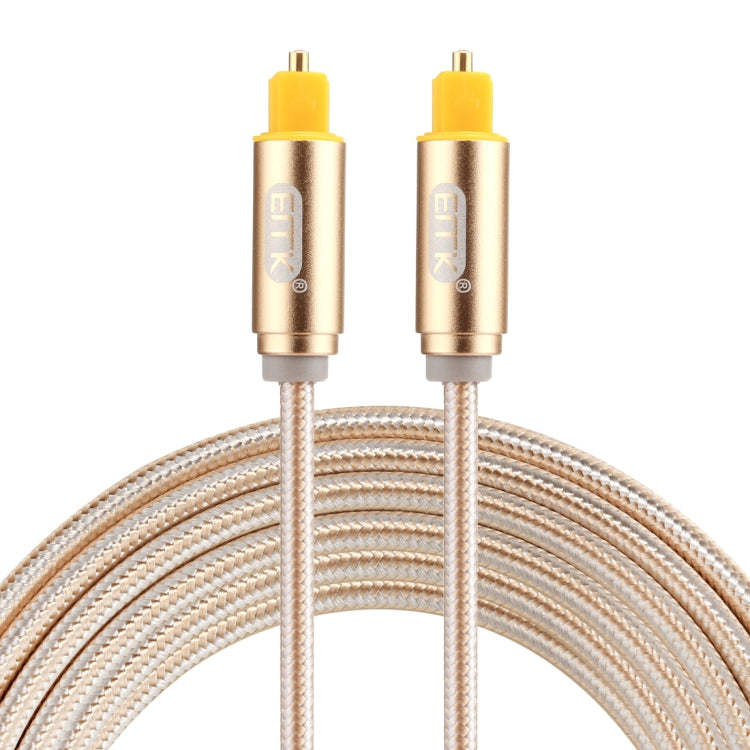 Câble audio optique numérique EMK 2 m OD4.0 mm avec tête en métal plaqué or Toslink mâle à mâle (doré)