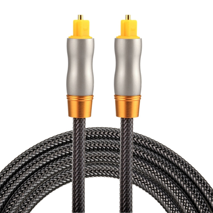 Cable de Audio óptico Digital Macho a Macho Toslink de línea tejida con Cabeza metálica chapada en Oro de 1.5 m OD6.0 mm