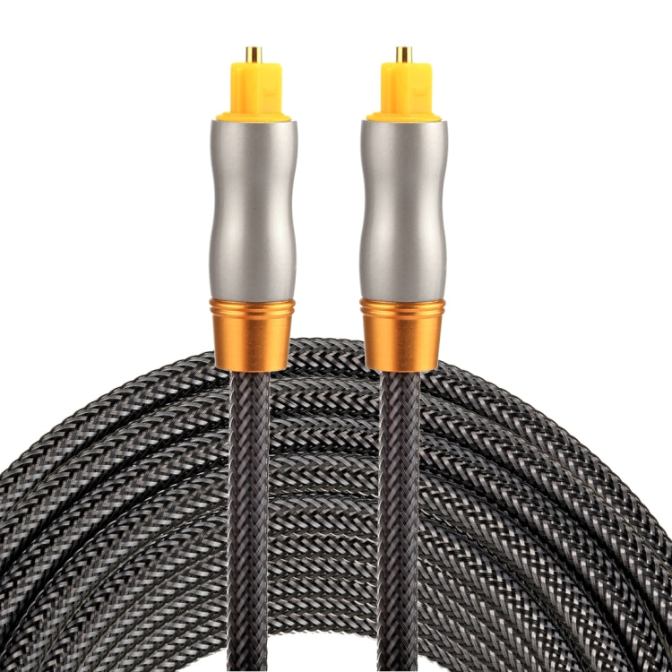 Cable de Audio óptico Digital Macho a Macho Toslink de línea tejida con Cabeza metálica chapada en Oro de 5m OD6.0 mm