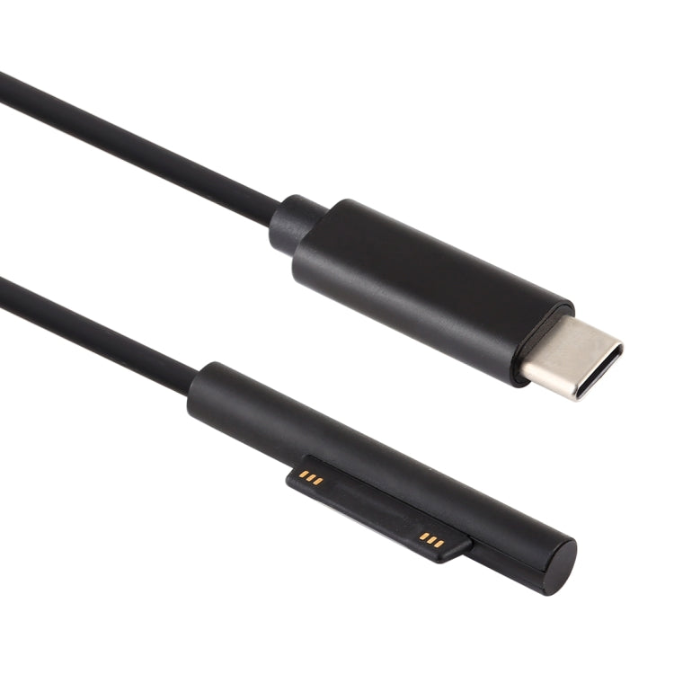 USB-C Type-C à 6 broches magnétique mâle câble de charge d'alimentation pour ordinateur portable pour Microsoft Surface Pro 6 5 Longueur du câble : environ 1,5 m