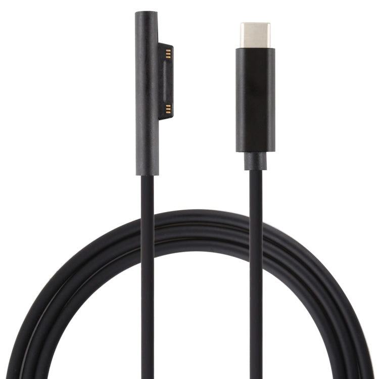 USB-C Type-C à 6 broches magnétique mâle câble de charge d'alimentation pour ordinateur portable pour Microsoft Surface Pro 6 5 Longueur du câble : environ 1,5 m