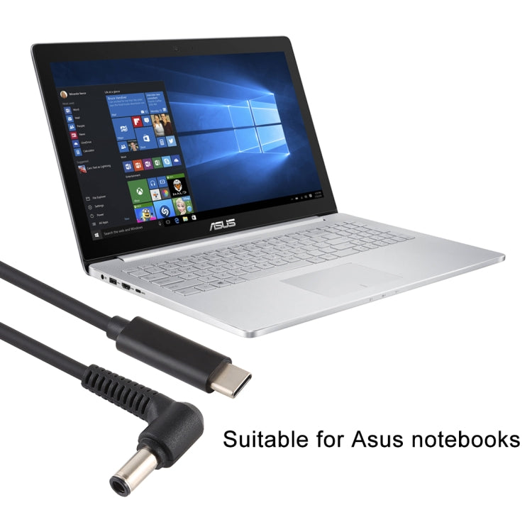Câble de charge d'alimentation pour ordinateur portable USB-C Type-C vers 6,0 x 0,6 mm pour Asus Longueur du câble : environ 1,5 m