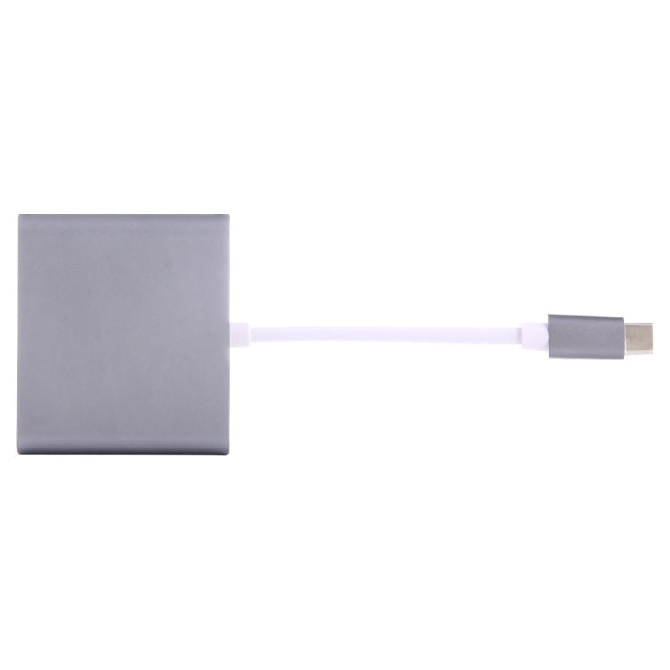 Adaptateur USB-C / Type-C 3.1 Mâle vers USB-C / Type-C 3.1 Femelle et HDMI Femelle et USB 3.0 Femelle (Gris)