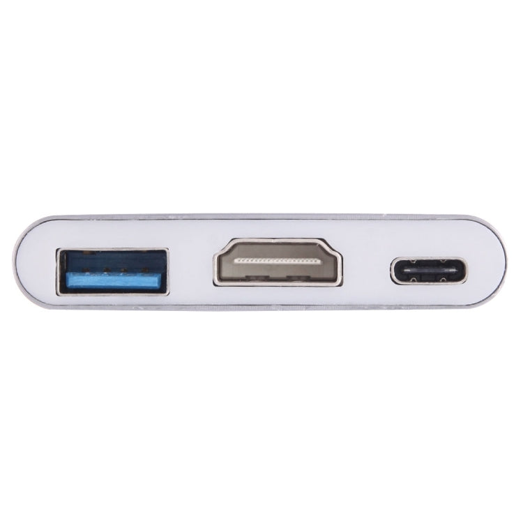 Adaptador USB-C / Type-C 3.1 Macho a USB-C / Type-C 3.1 Hembra y HDMI Hembra y USB 3.0 Hembra (Gris)