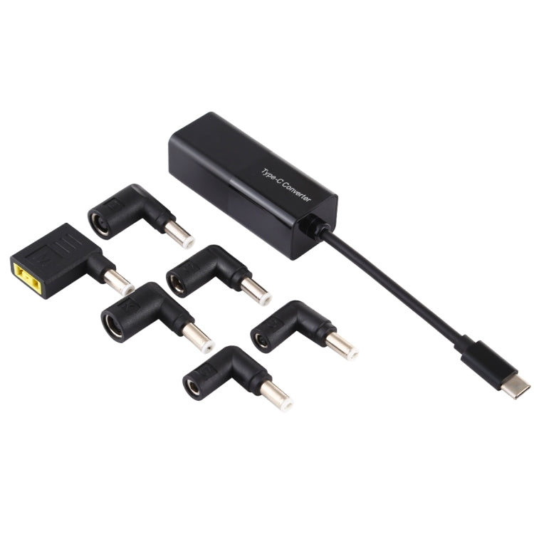 Adaptateur secteur pour ordinateur portable 65 W USB-C Type C Convertisseur vers adaptateur secteur 6 en 1 (noir)