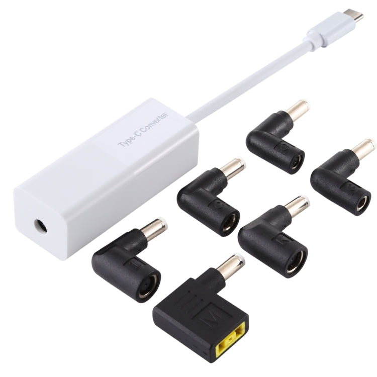 Laptop Power Adapter 65W USB-C Type C to 6 in 1 Power Adapter Converter (White)