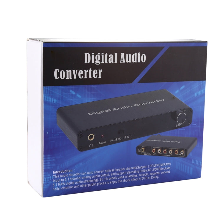 Convertidor decodificador de Audio Digital de 2 canales con óptico Toslink SPDIF coaxial Para cine en casa / PS4 / PS3 / XBOX360 Control de Volumen de Soporte AC-3 DTS