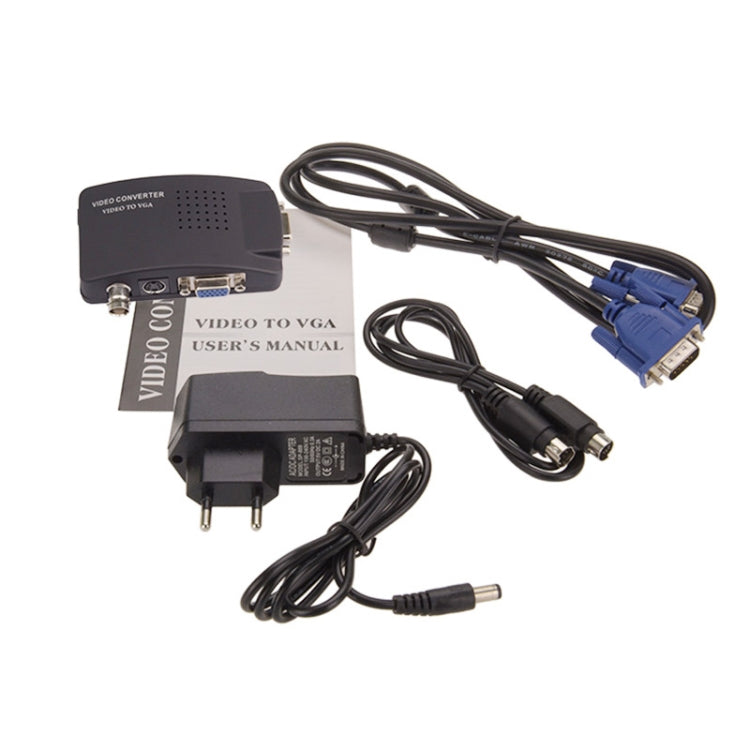 HOWEI HW-2404 BNC/S-Video to VGA Video Converter (Black)