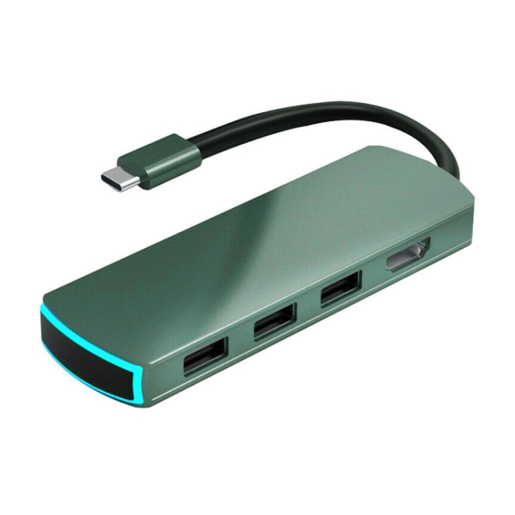 Basix Mate6 6-en-1 Multifonction Type-C / USB-C HUB Station d'accueil (Vert)