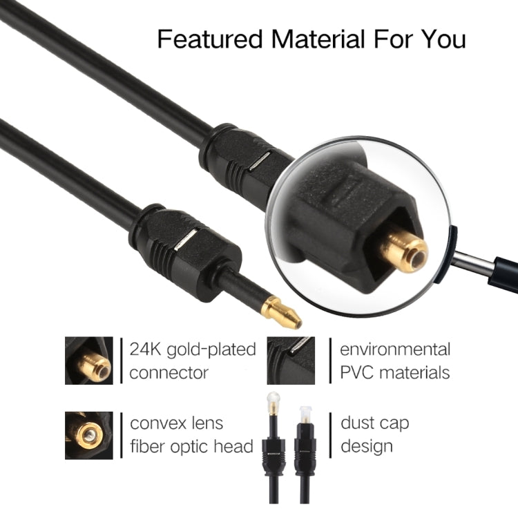 3m OD4.0 mm Toslink Macho a 3.5 mm Mini Toslink Macho Cable de Audio óptico Digital