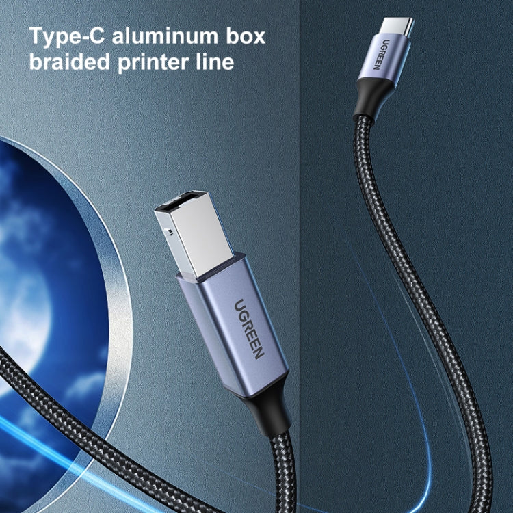 UVerde Type-C / USB-C vers Type-B Imprimante Nylon Tressé Connexion Câble de Données Longueur: 1.5m