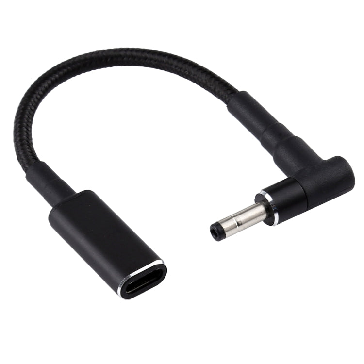 PD 100W 18.5-20V 4.0x1.7mm Elbow to USB-C Type-C Adapter Nylon Braided Cable