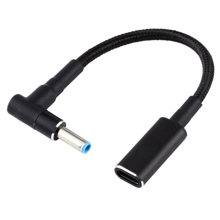 PD 100W 18.5-20V 4.5x0.6mm Elbow to USB-C Type-C Adapter Nylon Braided Cable For HP