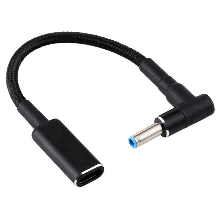 PD 100W 18.5-20V 4.5x0.6mm Elbow to USB-C Type-C Adapter Nylon Braided Cable For HP