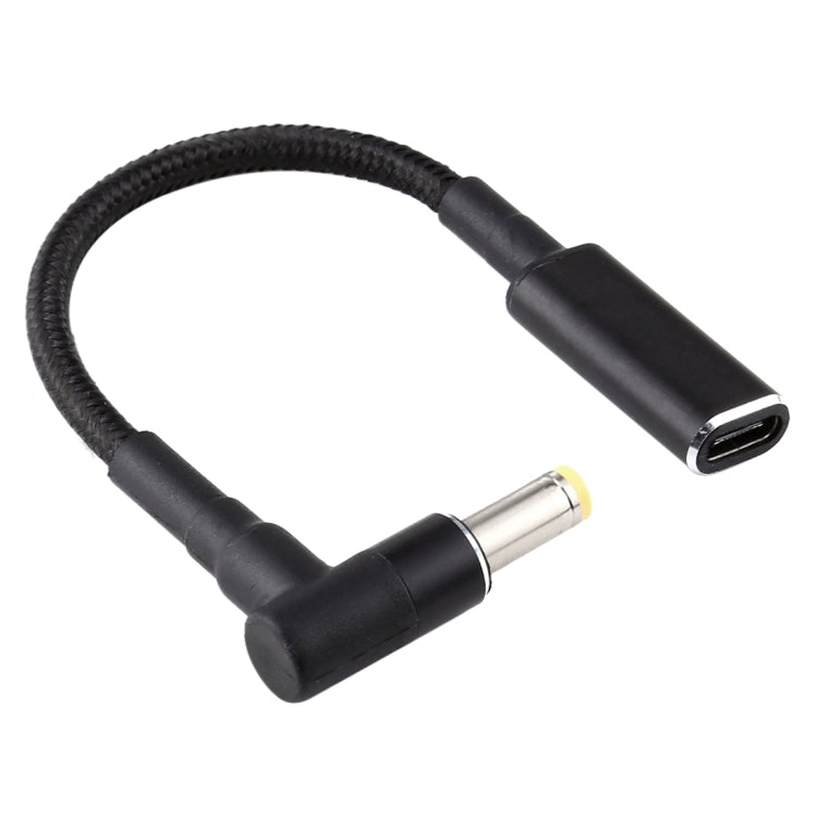 PD 100W 18.5-20V 5.5x2.5mm Elbow to USB-C Type-C Adapter Nylon Braided Cable
