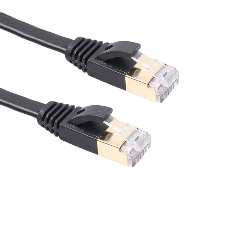 Cable de conexión ultraplano CAT7 10 Gigabit Ethernet de 1 m Para red LAN de enrutador de módem - Construido con Conectores RJ45 blindados (Negro)