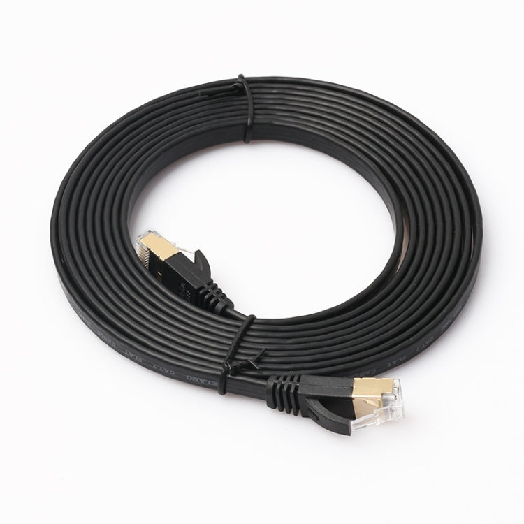 Cable de conexión ultraplano CAT7 10 Gigabit Ethernet de 3 m Para red LAN de enrutador de módem - Construido con Conectores RJ45 blindados (Negro)