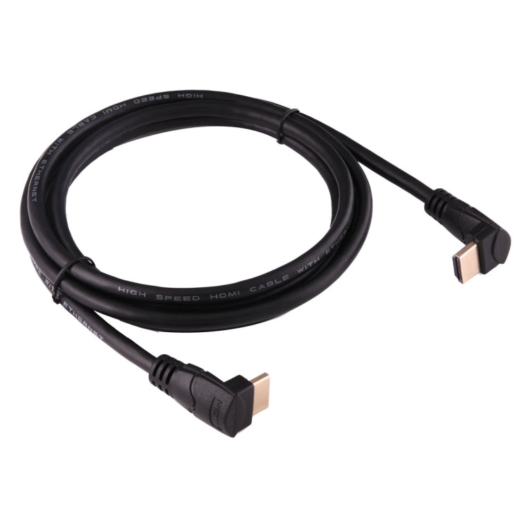 1.8m 4K*2K HDMI 2.0 High Speed ​​Version 90 Degree Right Angle HDMI Male to 90 Degree Right Angle HDMI Male Cable with Ethernet