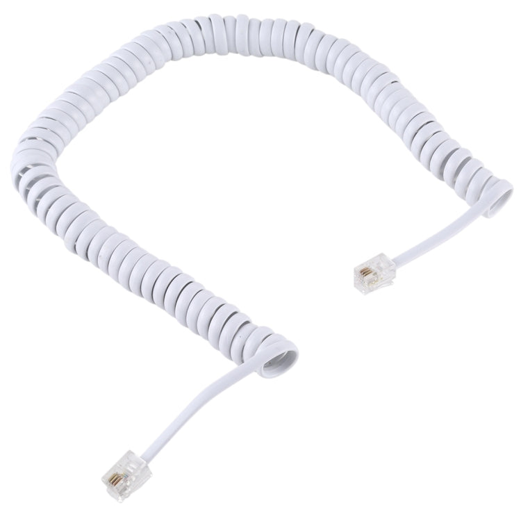 Cable de Cable de bobina de extensión de Teléfono de 4 núcleos Macho a Macho RJ11 longitud de estiramiento: 3 m (Negro)