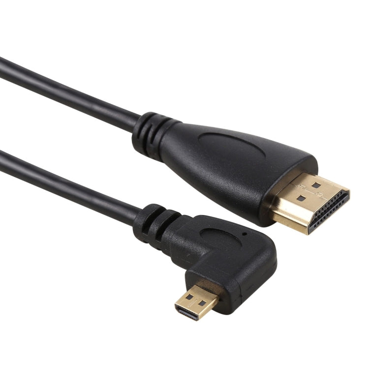 50 cm 4K HDMI mâle vers Micro HDMI mâle à angle gauche connecteur plaqué or câble adaptateur