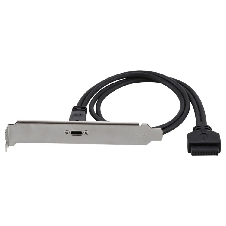50cm USB-C / Type-C Female to USB 3.0 Motherboard 20Pin Female Panel Expansion Bracket Mount Cable