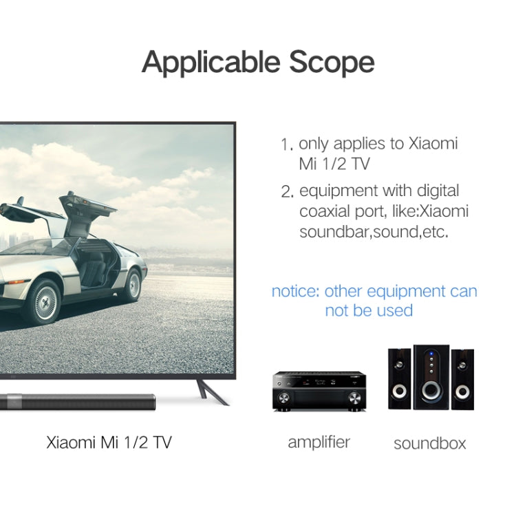 Cable de Audio UVerde de 3.5 mm a RCA Cable SPDIF Digital Para Xiaomi MI 1 / 2 TV longitud: 1 m (Negro)