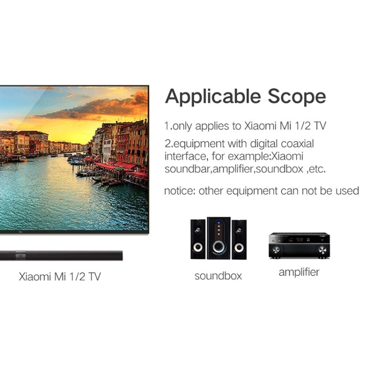 Cable de Audio UVerde de 3.5 mm a RCA Cable SPDIF Digital Para Xiaomi MI 1 / 2 TV longitud: 2 m (Negro)