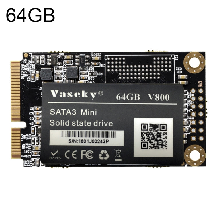 Vaseky V800 64 Go 1,8 pouces SATA3 Mini module de disque SSD interne MSATA SSD pour ordinateur portable