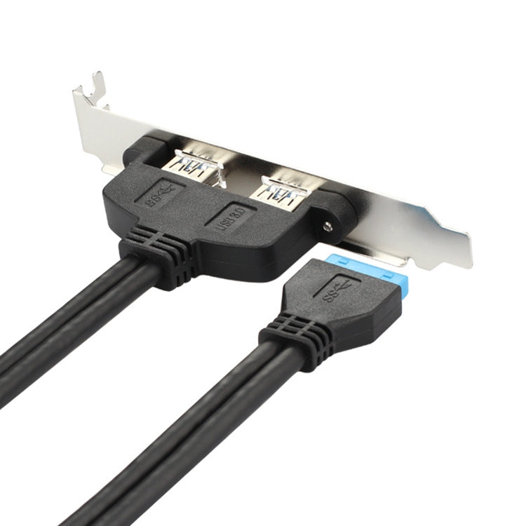 USB3.0 20p F / 2AF PCI deflector Trasera Cable (Negro)