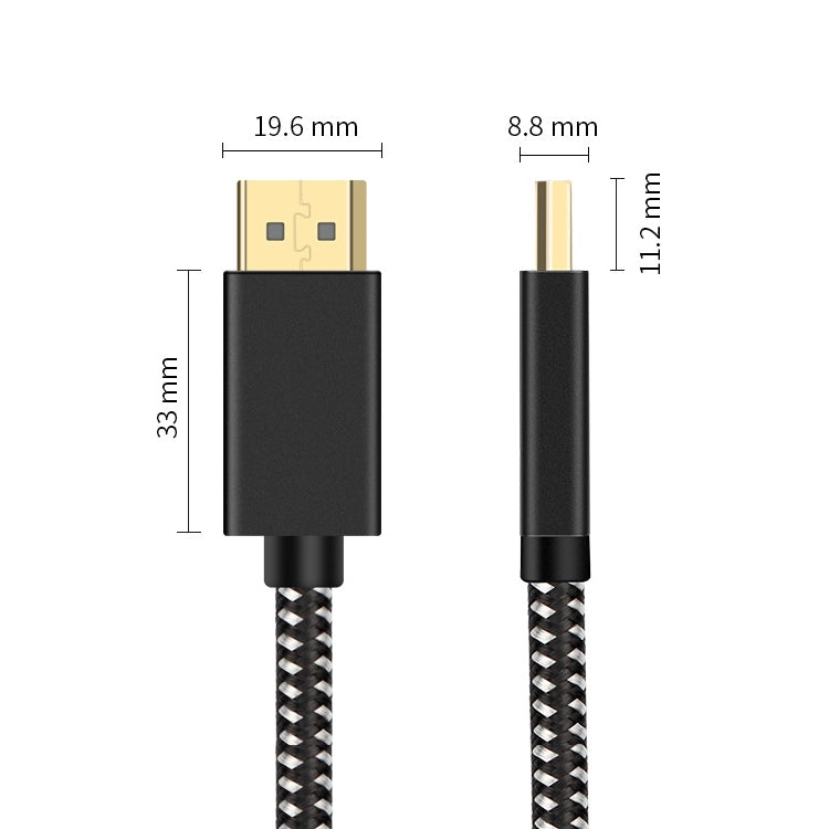 Longueur du câble OD6.5mm DP mâle vers DisplayPort mâle : 2 m