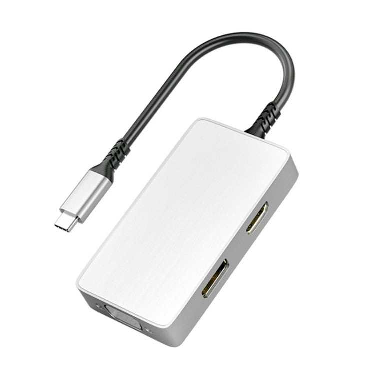Ult-Unite 5 en 1 USB-C / TYPE-C a 3.5 mm Audio + VGA + DP + Adaptador de HUB multifuncional de Puerto HDMI + PD (Blanco)