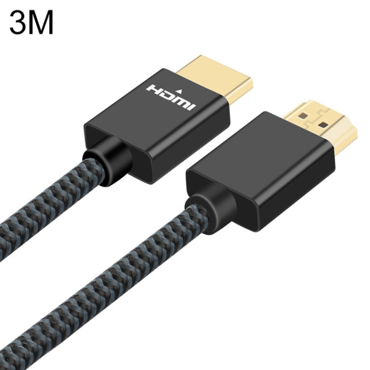 Uld-Uning Gold-Pated Head HDMI 2.0 Câble tressé en nylon mâle vers mâle Longueur du câble : 3 m (noir)