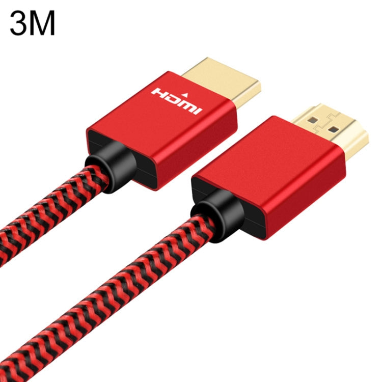 Uld-Uning Gold-plated Head HDMI 2.0 Male to Male Nylon Braided Cable Cable length: 3m (Red)