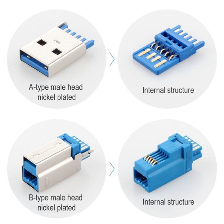 USB 3.0 A Male to Right 90 Degree Angled USB 3.0 Type-B High Speed ​​Printer Cable Cable length: 3m
