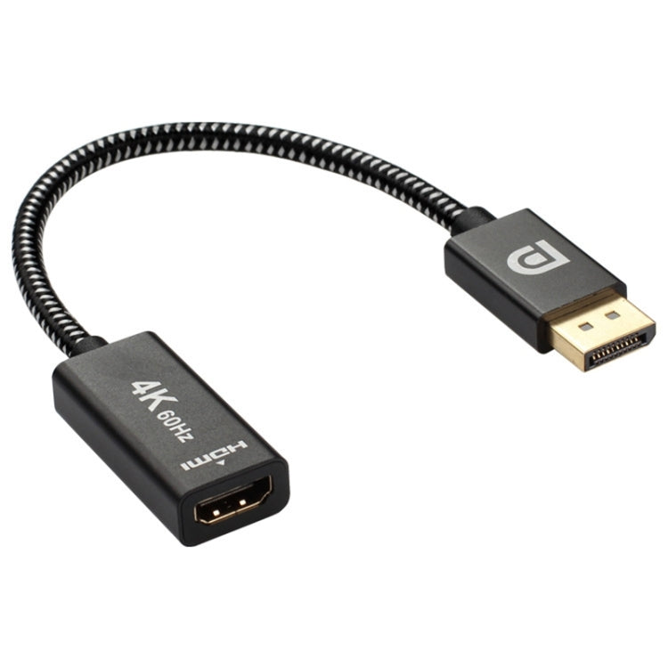 4K 60Hz DisplayPort Male to HDMI Female Adapter Cable (Silver + Black)