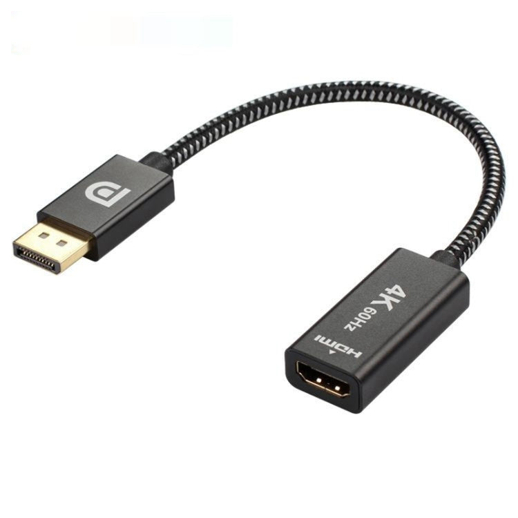 4K 60Hz DisplayPort Male to HDMI Female Adapter Cable (Silver + Black)