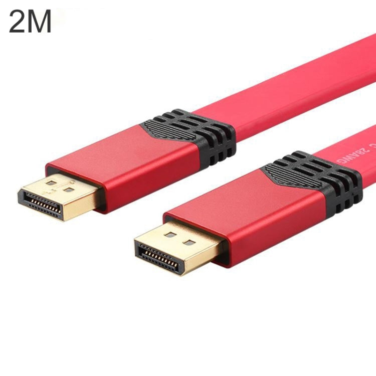 4K 60Hz DisplayPort 1.2 Macho a Displayport 1.2 Cable del adaptador plano de la Cubierta de Aluminio masculino longitud del Cable: 2m (Rojo)