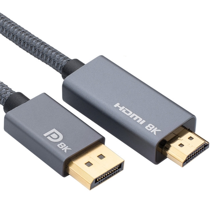 Câble adaptateur tressé DisplayPort mâle vers HDMI mâle 8k 30Hz HD Longueur du câble : 2 m