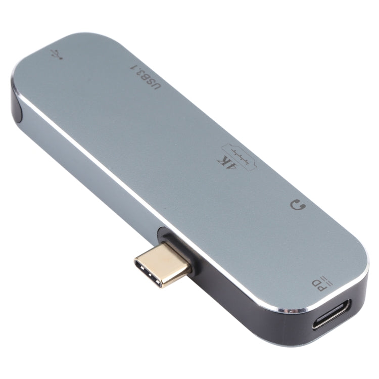 5 in 1 USB-C/TYPE-C Male to PD USB-C/Type-C Charge + 3.5mm AUX + 4K HDMI + USB 3.1 + USB Female Adapter