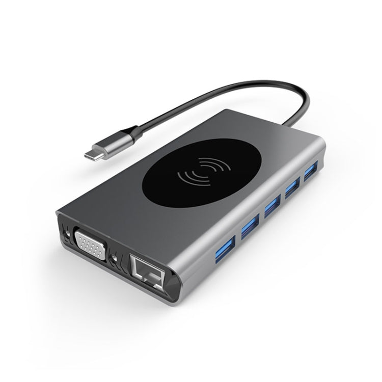 Basix T13 13 en 1 USB-C / Type-C vers USB 3.0X5 + HDMI + SD + TF + Chargement PD + Audio 3,5 mm + Convertisseur VGV + RJ45